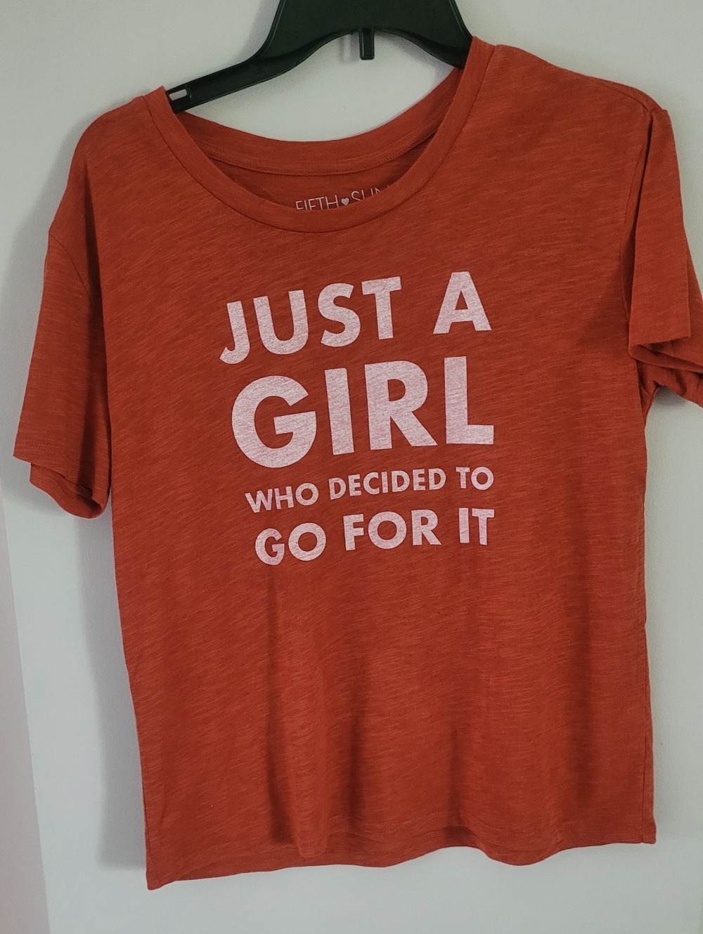 Womens Fifth Sun Orange Crewneck Graphic Tee